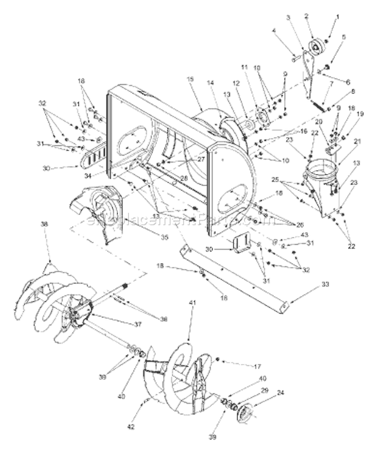 Page D Diagram and Parts List for 31AE663H401 2002 Yard Man Snow Blower